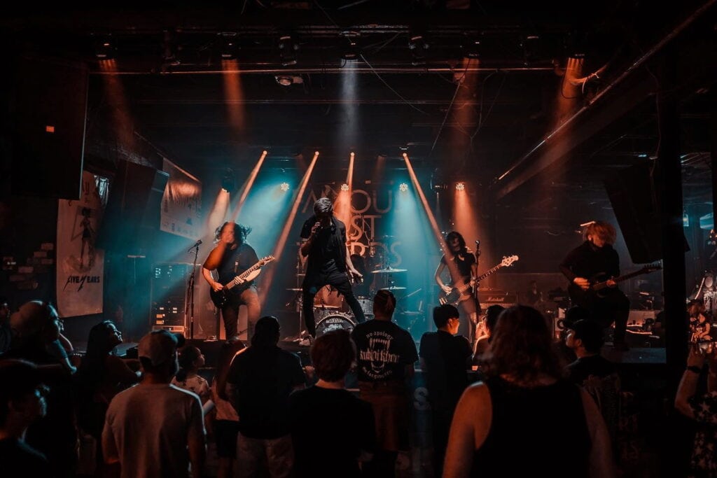 At My Mercy local Phoenix band playing onstage with a crowd